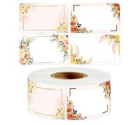 Lot de 4 rouleaux 250 étiquettes autocollantes vierges avec nom et date, for réfrigérateur, congélateur, stockage des aliments, 3 x 5 cm pour Pots(Color 1)