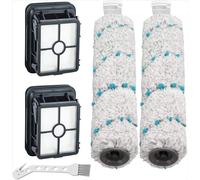 Lot de 4 rouleaux brosses et filtres pour Bissell CrossWave Max & HydroSteam Plus | Remplace les pièces 1618638 et 1608684 | pour modèles 2554, 2590, 2596, 3515, 3518