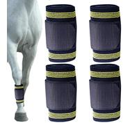 Lot de 4 rouleaux de bandages de stabilité pour chevaux - Protection de soutien équestre élastique - Pour vétérinaire Prévention des dommages aux tendons Entraînement Course
