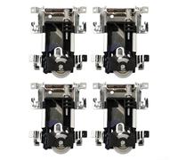 Lot de 4 rouleaux de bas de porte coulissante en bois, 95 x 84 mm avec poulie en nylon 30 kg, mécanisme à roulement à billes, clip de sécurité anti-saut