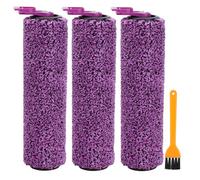 Lot de 4 Rouleaux de Brosse de Rechange pour Balai Vapeur Shark Steam Pickup 3 en 1 (modèle SD200/SD201/SD201C/SD201Q/SD205), 3 Rouleaux de Brosse, 1 Outil de Nettoyage