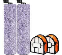 Lot de 4 rouleaux de brosse et de filtre de rechange WDB1F2 pour aspirateur Shark WD101 WD201 WD100 WD200 AW201 WD200C WD201C WD101C HydroVac XL 3 en 1, Comparez les pièces WDB1, WDB2, WDFF1, WDFF2,