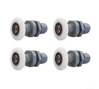 Lot de 4 rouleaux de douche pour rails de 19 à 27 mm avec support de poids équilibré et roulement raffiné pour un contrôle de porte sans effort (23 mm)