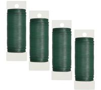 Lot de 4 rouleaux de fil de fleurs en acier inoxydable 38 m x 0,7 mm - Fil de liaison vert - Fil de fleuriste pour fleurs et plantes - Pour votre jardin, maison, bureau