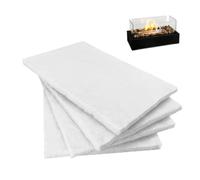 Lot de 4 rouleaux de laine céramique de 30 x 20 cm pour bioéthanol, éponge | Accessoires de cheminée à l'éthanol, ouate chauffante pour remplacer la mèche, cheminée en laine céramique, céramique, laine