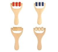 Lot de 4 rouleaux de massage électriques avec rouleaux en bois pour apaiser les douleurs lors de vos déplacements à la maison