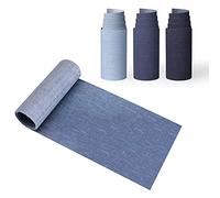 Lot de 4 rouleaux de patchs en denim bleu à repasser à l'intérieur et à l'extérieur pour réparation de trous et décoration