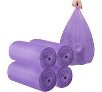 Lot de 4 rouleaux de petits sacs poubelle - 120 sacs poubelle robustes de 12 à 15 litres - Pour la maison, le bureau, la cuisine, la salle de bain et la chambre d'enfant - Violet
