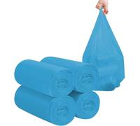 Lot de 4 rouleaux de petits sacs poubelle - 120 sacs poubelle robustes de 12 à 15 litres - Pour la maison, le bureau, la cuisine, la salle de bain et la chambre d'enfant - Bleu