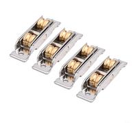Lot de 4 rouleaux de porte coulissante en acier inoxydable avec roulements à billes en cuivre pour portes coulissantes en verre, portes moustiquaires, lourds (B)