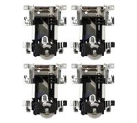 Lot de 4 rouleaux de porte en bois pour portes coulissantes, capacité de charge de 30 kg, poulie en nylon avec coque en fer, clip de sécurité anti-saut, fonctionnement fluide et silencieux