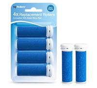Lot de 4 Rouleaux de Rechange Extra-Gros Grain Bleus pour Emjoi Micro Pedi - Compatible Lime Électrique pour Pieds, Élimination des Callosités, Peaux Sèches, Rugueuses et Épaisses