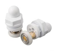 Lot de 4 rouleaux de rechange pour porte de douche en verre, cabine de vapeur, glissières supérieures et inférieures à dégagement rapide en nylon blanc (27 mm)