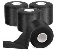 Lot de 4 rouleaux de ruban adhésif en mousse, pré-enveloppé, pour le sport, le baseball, le poignet, l'athlétique, le pré-enveloppement, respirant, pour poignet, chevilles (noir)