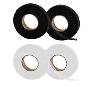 Lot de 4 rouleaux de ruban adhésif pour ourlet thermocollant - Lavable - 64 m par rouleau x 20 mm - Ruban adhésif en tissu à repasser - Pour rideaux, raccourcir sans couture, vêtements, pantalons
