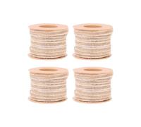 Lot de 4 rouleaux de ruban en toile de jute 6 mm x 10 m - Beige - Avec dentelle - Naturel - Vintage - Ruban cadeau en toile de jute - Ruban décoratif rustique pour mariage, bricolage, emballage