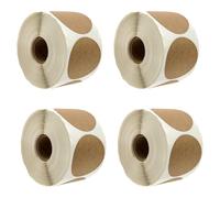 Lot de 4 rouleaux d'étiquettes autocollantes rondes pour bureau, entreprise, maison, salle de classe