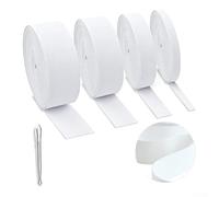 Lot de 4 rouleaux élastiques à coudre blancs en polyester et caoutchouc extensibles pour projets d'artisanat, fournitures de couture respirantes