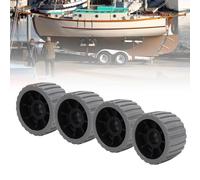 Lot de 4 rouleaux oscillants de rechange pour remorque de bateau - Remplacement direct pour vieux kit de rouleaux oscillants nervurés en PVC - Haute fonctionnalité - Charge (Gris)