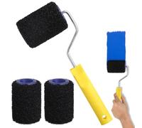 Lot de 4 rouleaux pour enduit de cloison sèche, manchons en nylon de 4 pouces avec 1 cadre à peinture, pour mastic, terre de diatomée, enduit texturé, pâte à modeler, finition murs et plafonds
