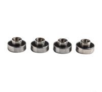 Lot de 4 roulements à billes à une rangée - 8 x 22 x 12,6 mm - En acier chromé traité thermiquement - Pour la résistance des skateboards et des applications industrielles - Noir - 608-2RS