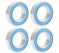 Lot de 4 roulements industriels 6801 VRS MAX - Dimensions : 12 x 21 x 5 mm - En acier chromé bleu scellé avec de la graisse - Pour vélo