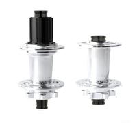 Lot de 4 roulements pour VTT - 32 trous - 7-12 vitesses - Essieu traversant - 15 x 100 mm - 12 x 142 mm - Pour frein à disque à 6 boulons - Roue avant et arrière - Noir (argent)