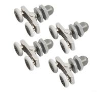 Lot de 4 roulettes coulissantes pour porte de douche en plastique, nylon et acier inoxydable - 19/23/25/27 mm de diamètre - Roulement en laiton (19 mm)