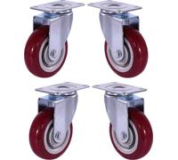 lot de 4 roulettes de meuble - Kit de roulettes de transport Ø 75mm - Roulettes pour charges lourdes, roulettes pivotantes, roulettes de meuble pour l'intérieur et l'extérieur, 4 roulettes silencieuse