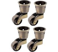 Lot de 4 roulettes de meubles en laiton massif, style rétro, en forme de coupe, très résistantes, avec roulements silencieux, finition bronze mat, 55 x 28,5 mm