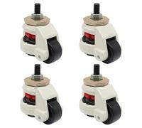 Lot de 4 roulettes de nivellement en nylon pour charges lourdes - Charge totale : 500 kg - Roulettes pivotantes - Réglable horizontalement - Taille de la plaque de base M12 - Pour la maison et