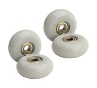 Lot de 4 roulettes de rechange en polyuréthane sur moyeu en plastique de 8 mm de diamètre intérieur pour valise, chariot, scooter, poussette et fauteuil roulant (gris)