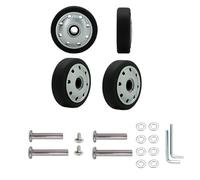 Lot de 4 roulettes de rechange pivotantes en caoutchouc pour valise, 49 mm x 14 mm, roulettes pivotantes pour chariot, kits de réparation de roulements à rouleaux