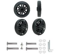 Lot de 4 roulettes de rechange pivotantes en caoutchouc pour valise, 61 mm x 12,5 mm, roulettes pivotantes pour chariot, kits de réparation de roulements à rouleaux