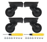 Lot de 4 roulettes de rechange pour valise, 8,3 cm, noir avec vis