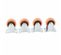 Lot de 4 roulettes directionnelles fixes en polyuréthane jaune de 7,6 cm pour un mouvement fluide du chariot