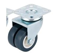 Lot de 4 roulettes doubles de 5 cm (2 pouces) en PVC avec double frein - Roues pivotantes industrielles supportant jusqu'à 180 kg, pneus en caoutchouc PVC(Universal)