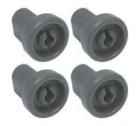 Lot de 4 roulettes en ABS pour panier supérieur de lave-vaisselle 2,3 x 2,3 x 3 cm Gris