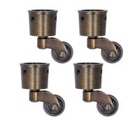 Lot De 4 Roulettes En Laiton Massif, Antique roulettes pivotantes Meubles Roulette Tasse Rond Chaise Roue En Alliage De Zinc Roulette Cabinet Piano Meubles Roulettes Tasse Pour Canapé Table Basse