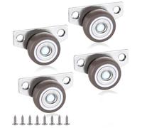 Lot de 4 roulettes latérales pour meubles, 32 mm, petites roulettes fixes, pour montage latéral, gris foncé, petites roulettes fixes pour tiroirs de lit, tiroirs de sol, petits appareils, meubles