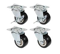 Lot de 4 roulettes pivotantes à 360 degrés for meubles, résistantes l'usure, silencieuses, 2,5 cm, 3, et(Brake And Swivel,2 inch)