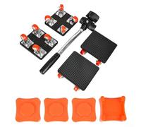 Lot de 4 roulettes pivotantes à 360 ° en acier au carbone - Hauteur réglable - Capacité de 400 kg - Parfaites pour canapé, lit, armoire, réfrigérateur, lave-linge, noir