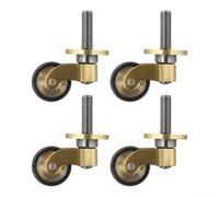 Lot de 4 roulettes pivotantes à 360° en laiton pour meubles lourds, roulement silencieux, finition brossée, 6 x 2,8 x 2,5 cm, compatibles avec canapés, tables, plantes