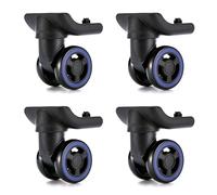 Lot de 4 roulettes pivotantes à double rangée pour réparation de valises Noir, Noir