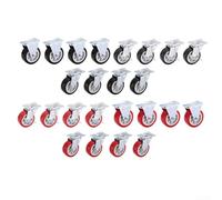 Lot de 4 roulettes pivotantes avec bande de roulement en PVC, capacité de 50 kg par roue, mobilité fluide et silencieuse, sol pour établi, coffre à outils et îlots de cuisine (A)