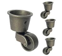 Lot de 4 Roulettes Pivotantes de Tasse Ronde Antique,Roulettes de Meubles Universelles,Roulettes en Alliage de Zinc,Rotatives à 360 °,DiamèTre de Roulette 32mm,Avec Vis,pour Pieds de Piano,Table Basse