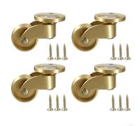 Lot de 4 roulettes pivotantes en laiton massif, rotatives à 360 degrés, roues de meubles robustes pour chaises, armoires et tables, 50 mm de diamètre