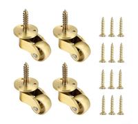 Lot de 4 roulettes pivotantes en laiton pour roulements silencieux, rotatives à 360°, roues de meubles robustes pour canapés, tables, supports de plantes et étagères, vis incluses