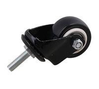 Lot de 4 roulettes pivotantes en PU pouvant supporter jusqu’à 240 kg M8 x 25 mm avec freins verrouillables, noir