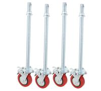 Lot de 4 roulettes pivotantes freinées pour échafaudage diamètre 190 mm